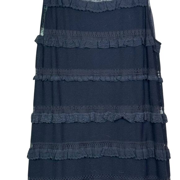 Vintage Moschino Cheap & Chic Size 10 Silk Blend Black Ruffle Lace Slip Dress - Picture 3 of 11